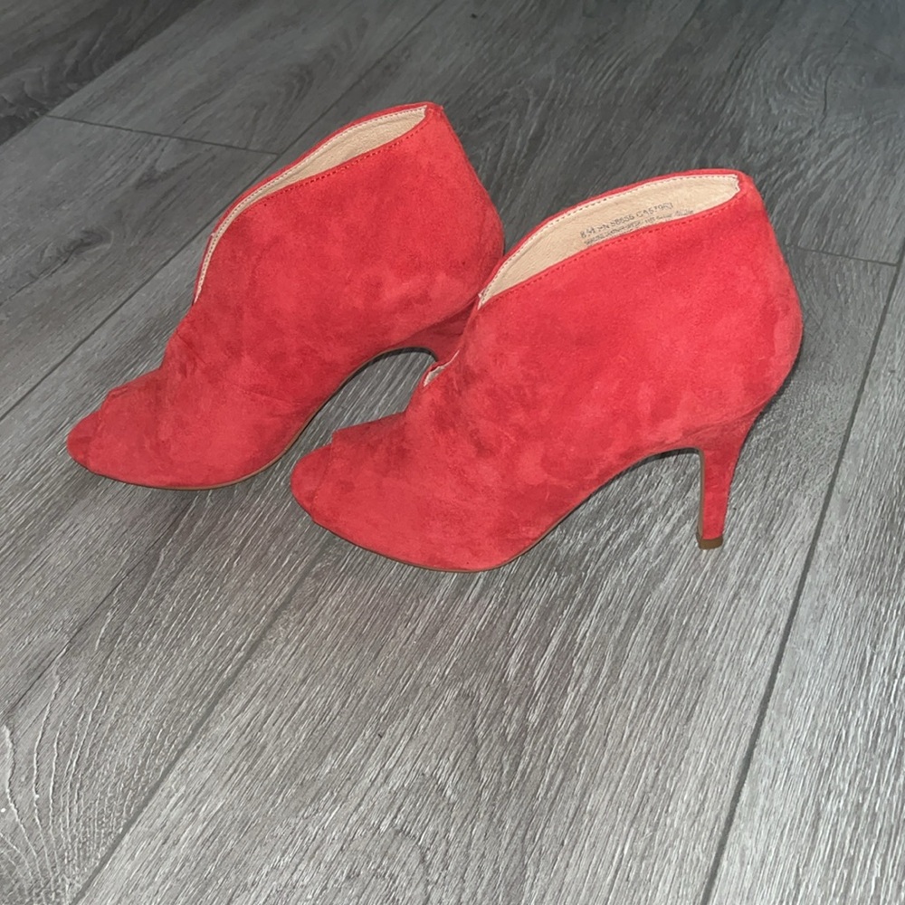 NWT Halogen Katrina Womens Suede Open Toe Ankle Bootie - Picture 3 of 8